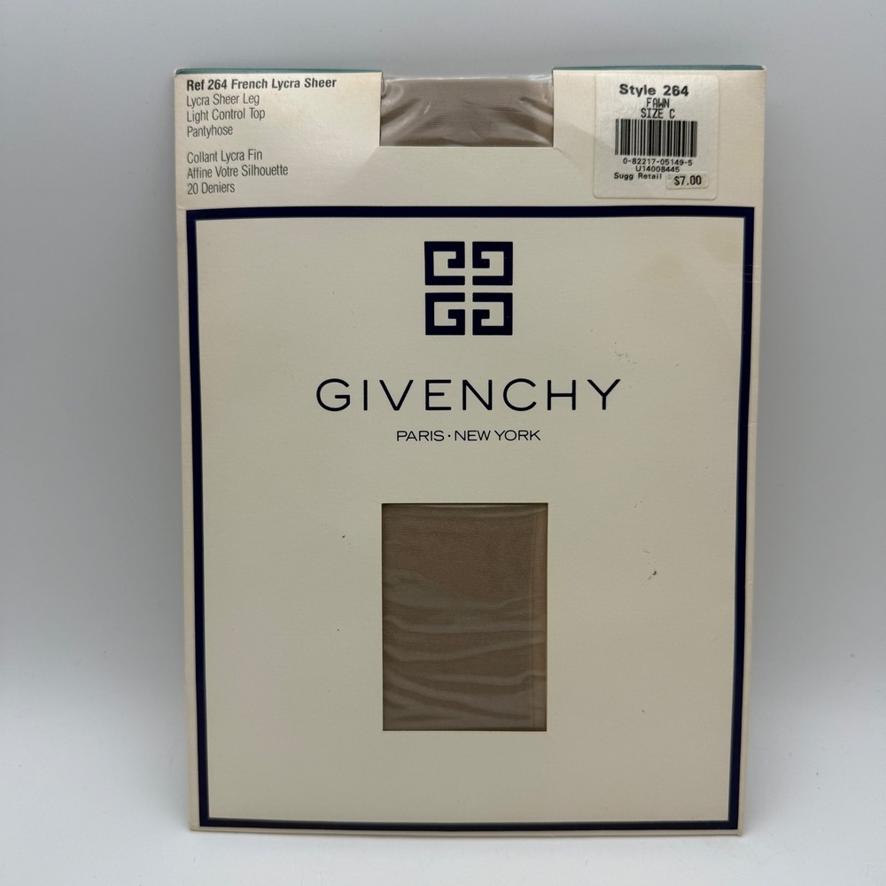Givenchy Pantyhose Women Size C Fawn French Lycra Sheer Light Control Top 264